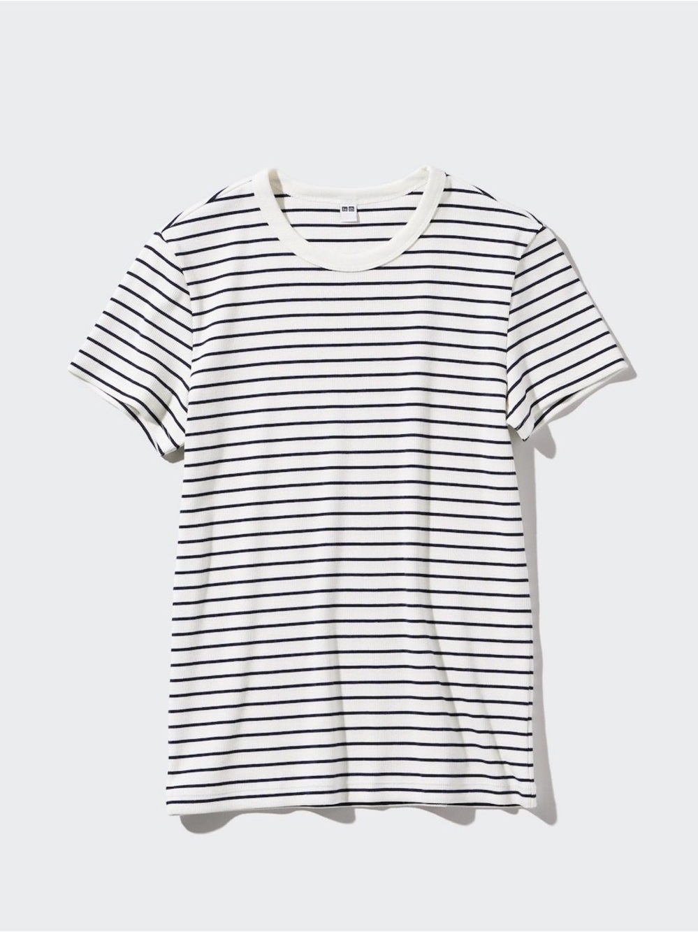 Uniqlo Soft Ribbed Striped Crew Neck Short-Sleeve T-Shirt